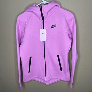 Nike Tech Fleece Windrunner Hoodie Jacket Pink Black Women's Sz Small FB8338-632